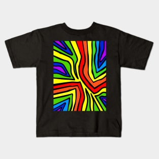 RAINBOW Zebra Stripes Kids T-Shirt